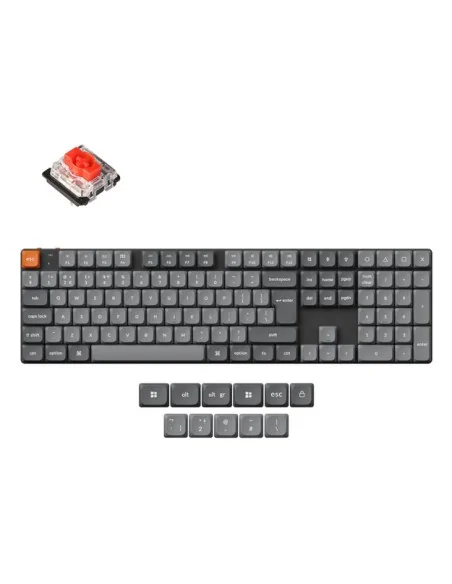 Keychron K5 Max keyboard Universal USB + RF Wireless + Bluetooth QWERTY UK English Black, Grey