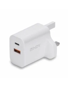 Lindy 30W USB Type A and C Charger UK Plug