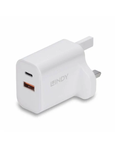 Lindy 30W USB Type A and C Charger UK Plug