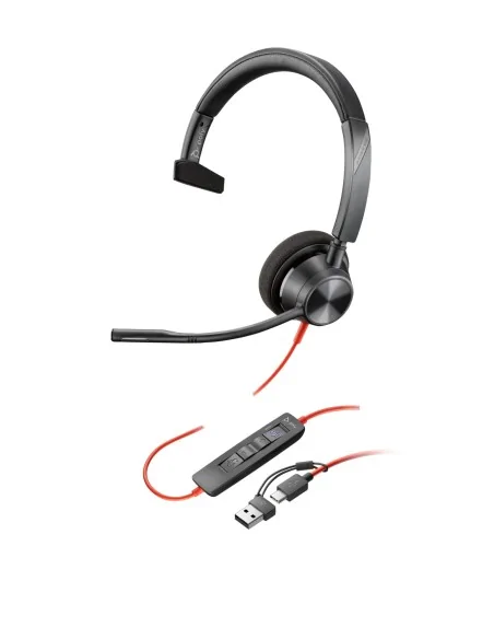 HP Poly Blackwire 3310 Microsoft Teams Certified Headset +USB-C/A Adapter TAA
