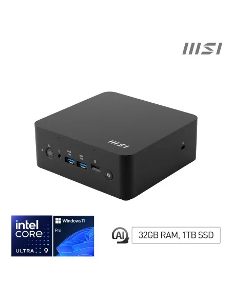 MSI Cubi NUC AI+ 2MG Intel Core Ultra 9 288V, Desktop PC, NUC, SFF, Mini Computer, HTPC, (32GB RAM, 1TB Storage, Windows 11 PRO