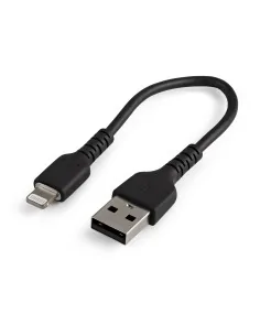 StarTech.com 6 inch (15cm) Durable Black USB-A to Lightning Cable - Heavy Duty Rugged Aramid Fiber USB Type A to Lightning