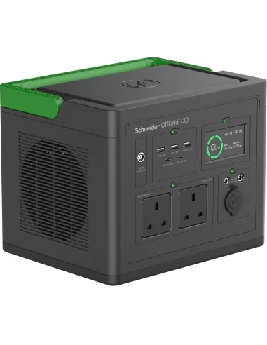 SE OffGrid Portable Power Station 730 - Li-Ion battery, LCD, 2x UK outlets, 3x USB-A, 2x USB-C, 3x 12V, wireless charger