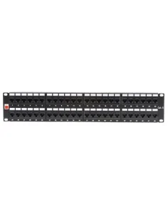 19' CAT6 2U 48 Port RJ-45 Patch Panel, Unshielded, Black