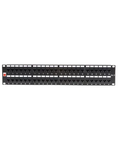 19' CAT6 2U 48 Port RJ-45 Patch Panel, Unshielded, Black