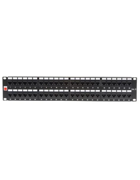 19' CAT6 2U 48 Port RJ-45 Patch Panel, Unshielded, Black
