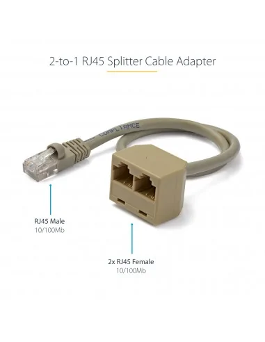 StarTech.com 2-to-1 RJ45 Splitter Cable Adapter - F/M