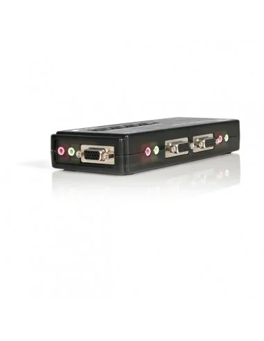 StarTech.com 4 Port Black USB KVM Switch Kit with Cables and Audio