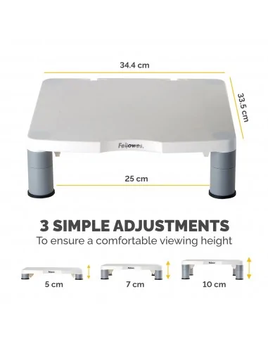 Fellowes Computer Monitor Stand with 3 Height Adjustments - Standard