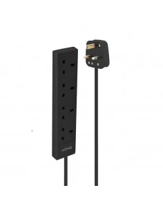 Lindy 2m 4-Way UK Mains Power Extension, Black