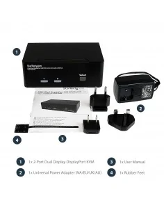 StarTech.com 2 Port Dual DisplayPort USB KVM Switch with Audio & USB 2 2