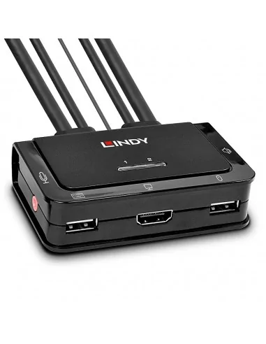 Lindy 2 Port HDMI 4K30, USB 2.0 and Audio Cable KVM Switch