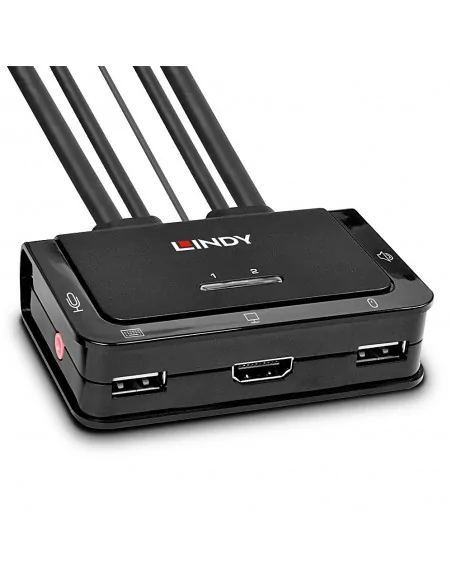 Lindy 2 Port HDMI 4K30, USB 2.0 and Audio Cable KVM Switch