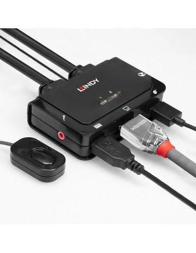 Lindy 2 Port HDMI 4K30, USB 2.0 and Audio Cable KVM Switch