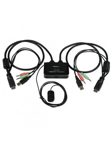 StarTech.com 2 Port USB HDMI Cable KVM Switch with Audio and Remote Sw