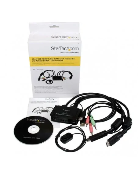 StarTech.com 2 Port USB HDMI Cable KVM Switch with Audio and Remote Sw