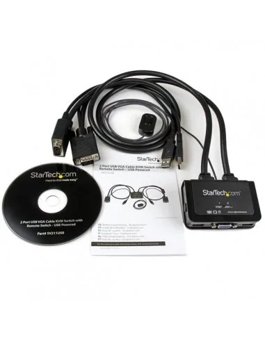 StarTech.com 2 Port USB VGA Cable KVM Switch - USB Powered with Remote
