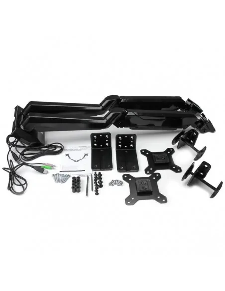 StarTech.com Desk Mount Dual Monitor Arm with USB & Audio, Desk Clamp