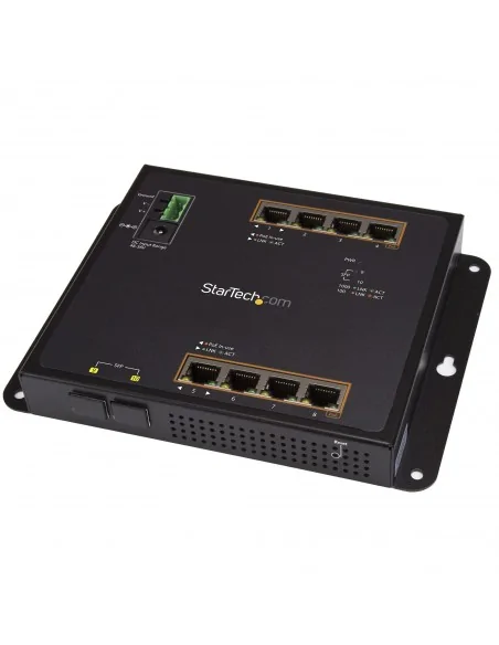 StarTech.com Industrial 8 Port Gigabit PoE+ Switch w/2 SFP MSA Slots -