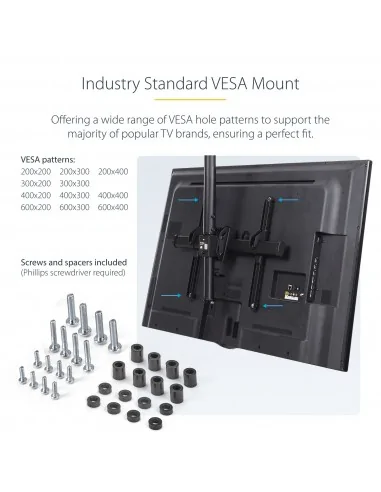 StarTech.com TV Ceiling Mount - Full-Motion Universal Hanging Single