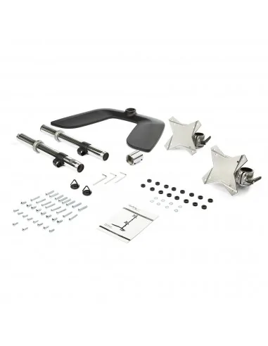 StarTech.com Vertical Dual Monitor Stand, Ergonomic Desktop Stacked