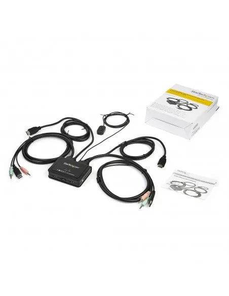StarTech.com 2 Port HDMI KVM Switch - 4K 60Hz - Compact Dual Port UHD/