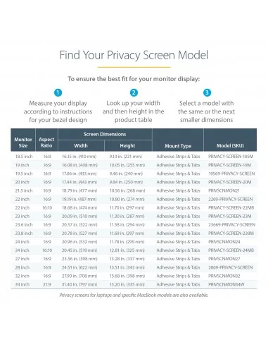 StarTech.com Monitor Privacy Screen for 24 inch PC Display - Computer