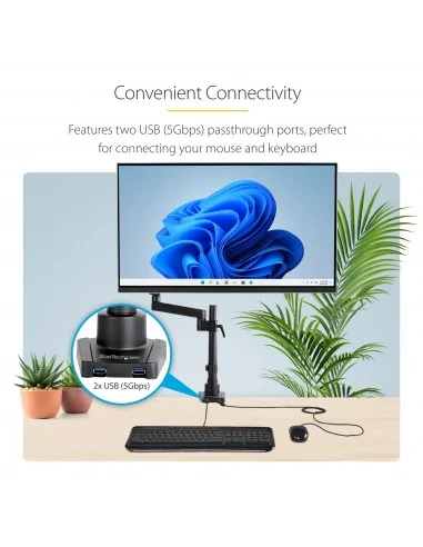 StarTech.com Desk Mount Monitor Arm with 2x USB 3.0 Ports, Full Motion