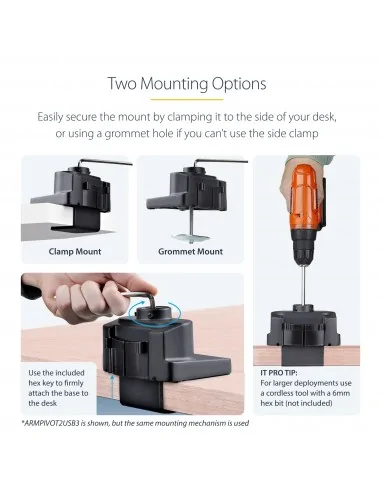 StarTech.com Desk Mount Monitor Arm with 2x USB 3.0 ports, Slim Full