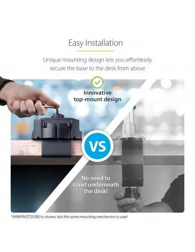 StarTech.com Desk Mount Monitor Arm with 2x USB 3.0 ports, Slim Full