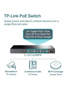 TP-Link 28-Port Gigabit Easy Smart Switch with 24-Port PoE+ 2