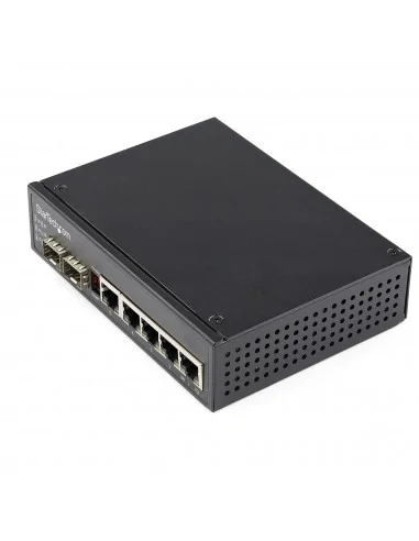 StarTech.com Industrial 6 Port Gigabit Ethernet Switch 4 PoE RJ45 +2 S