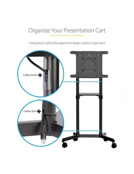 StarTech.com Mobile TV Cart - Portable Rolling TV Stand for 37-70" VES