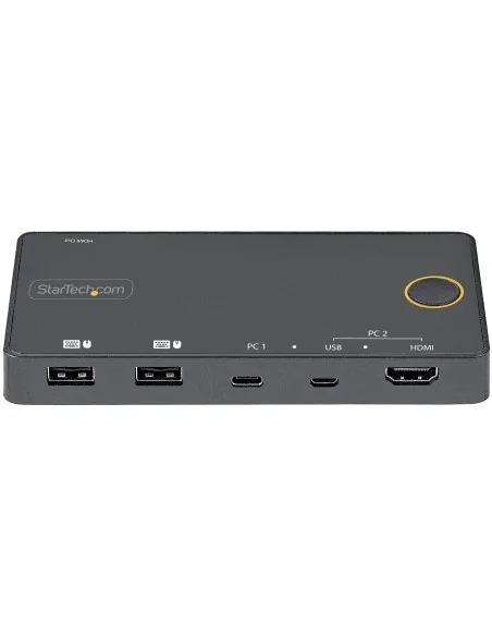 StarTech.com 2 Port Hybrid USB-A + HDMI & USB-C KVM Switch - Single 4K