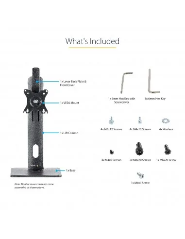 StarTech.com Free Standing Single Monitor Mount - Height Adjustable