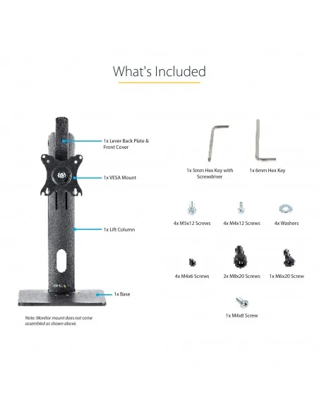 StarTech.com Free Standing Single Monitor Mount - Height Adjustable