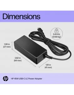HP 45W USB-C LC Power Adapter 2