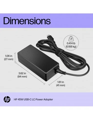 HP 45W USB-C LC Power Adapter