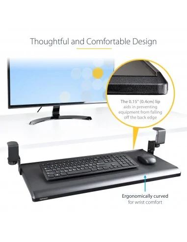 StarTech.com Under-Desk Keyboard Tray, Clamp-on Ergonomic Keyboard