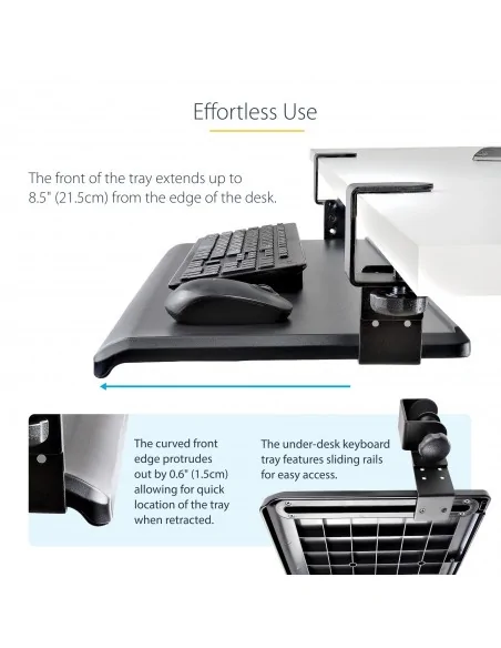 StarTech.com Under-Desk Keyboard Tray, Clamp-on Ergonomic Keyboard