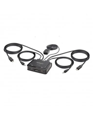 StarTech.com 2-Port USB-C Cable KVM Switch, 4K 60Hz DisplayPort Output