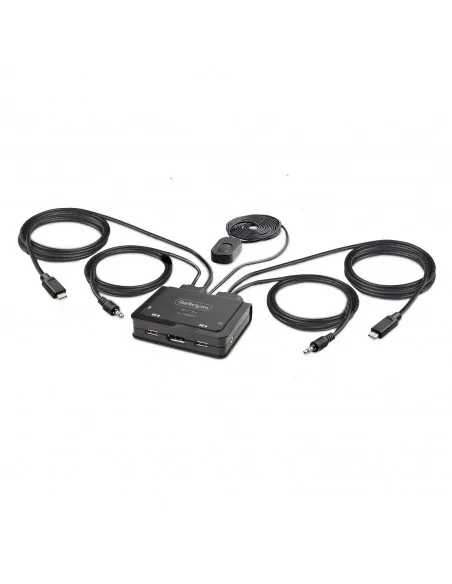 StarTech.com 2-Port USB-C Cable KVM Switch, 4K 60Hz DisplayPort Output
