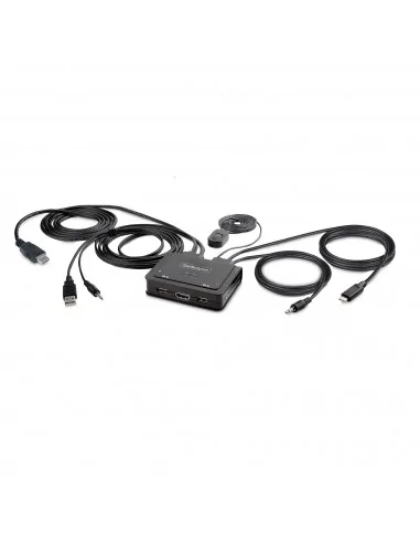 StarTech.com 2-Port Hybrid USB-C HDMI Cable KVM Switch, 4K 60Hz, Compa