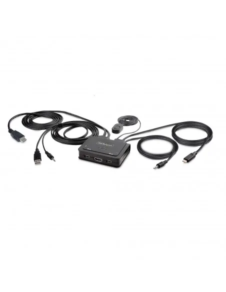 StarTech.com 2-Port Hybrid USB-C HDMI Cable KVM Switch, 4K 60Hz, Compa