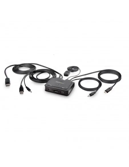 StarTech.com 2-Port Hybrid USB-C DisplayPort Cable KVM Switch, 4K 60Hz