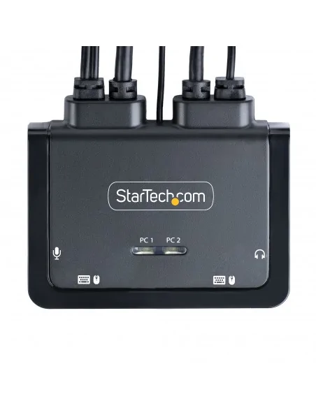 StarTech.com 2-Port Hybrid USB-C DisplayPort Cable KVM Switch, 4K 60Hz