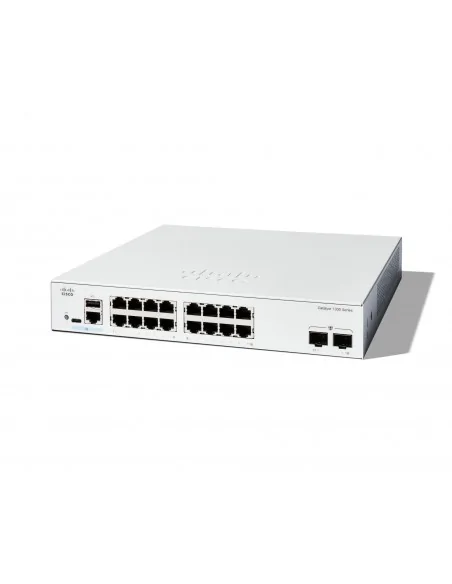 Cisco Catalyst 1300-16T-2G Managed Switch, 16 Port GE, 2x1GE SFP, Limi