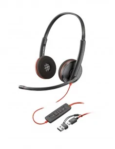 HP Poly Blackwire 3220 Stereo USB-C Headset +USB-C/A Adapter (Bulk)