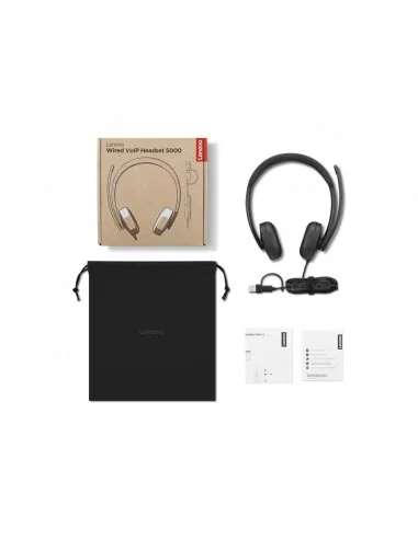 Lenovo VoIP Headset 5000 Wired Head-band Office/Call center USB Type-C