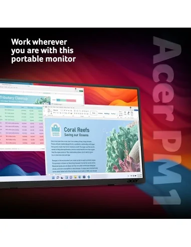 Acer PM161QT portable monitor - 15.6", Full HD (1920x1080), IPS, 60Hz